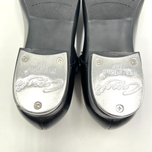 6.5W 6.5 WIDE WIDTH Capezio Women's 3800 Black Leather Mary Jane Dance Tap Shoes - Picture 12 of 13